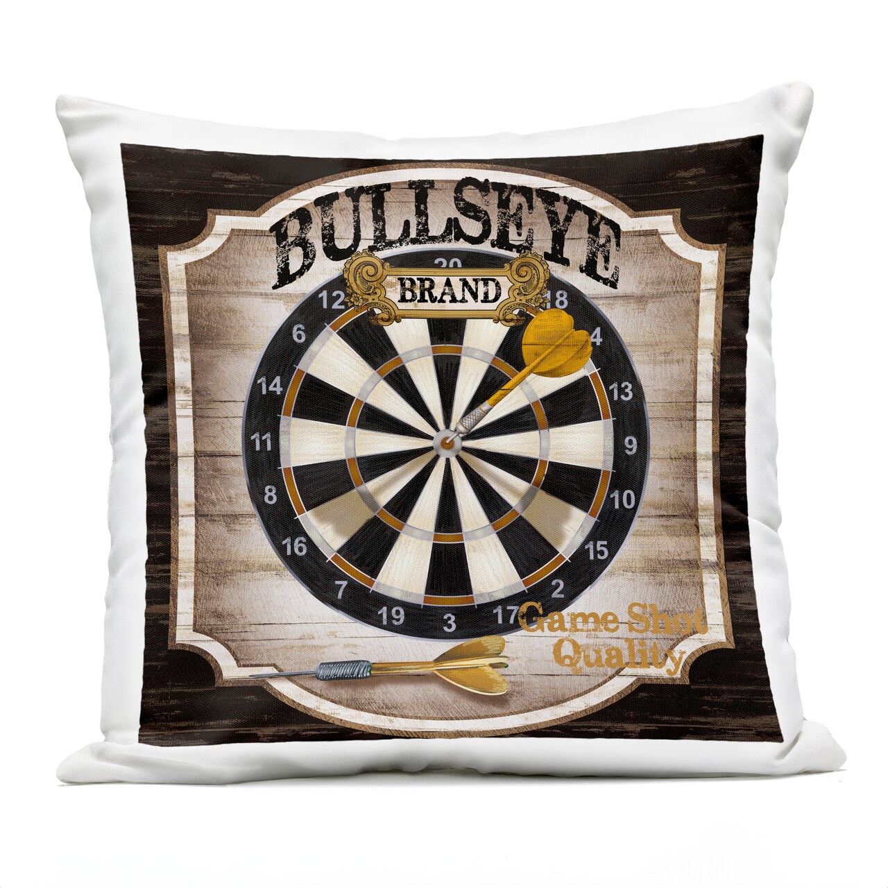 Stupell Industries Rustic Bullseye Darts Game Outdoor Printed Pillow design by Conrad Knutsen, 18 x 7 x 18